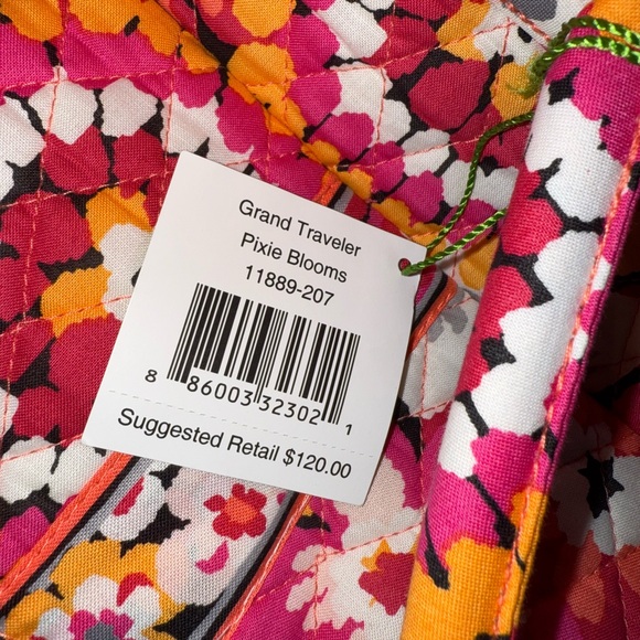 🌺 New VERA BRADLEY XL Grand Traveler PIXIE BLOOMS Travel Bag Weekender - Picture 5 of 6